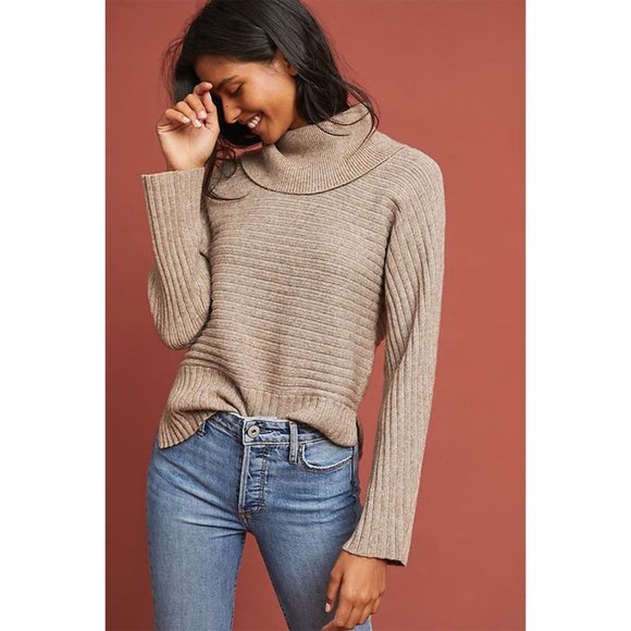 Anthropologie Sweaters - Anthropologie Moth Ribbed Turtleneck Sweater Large